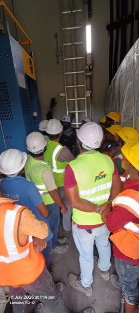 Team member during safety training exercise