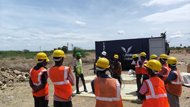 Site safety training with IWES team members